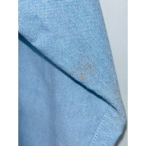 Tommy Hilfiger Men’s Large Pale Blue Button Down Poplin Long Sleeved Shirt •Flaw - Picture 8 of 14